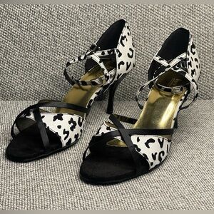Black and White Dalmatian Print Heels with Stiletto